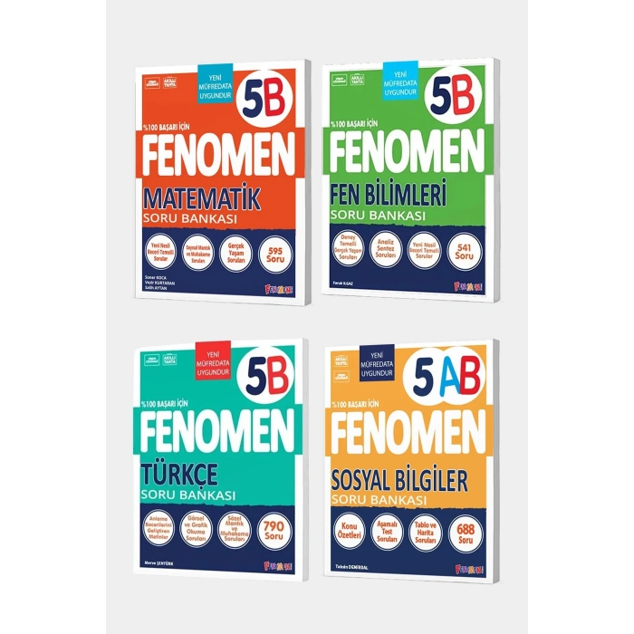 2025 Fenomen 5. Sınıf 4lü B Set (MatematikB, FenB, TürkçeB, SosyalAB)