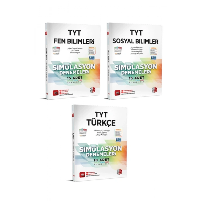 3d Tyt 2023 Simülasyon Türkçe - Sosyal Bilimler - Fen Bilimleri Denemeleri