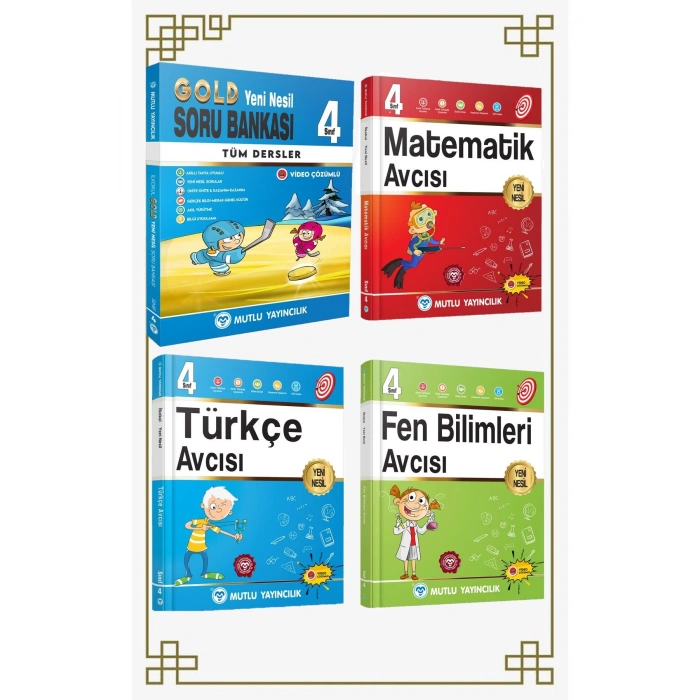 4.SINIF MUTLU TÜM DERSLER+MATEMATİK-FEN TÜRKÇE AVCI SORU BANKASI