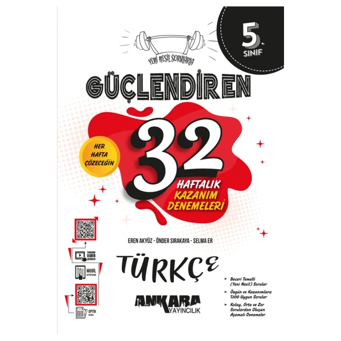 5. Sınıf Güçlendiren 32 Haftalık Türkçe Kazanım Denemeleri