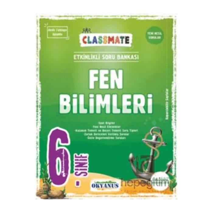 6.sınıf Classmate Fen Bilimleri Soru Bankası