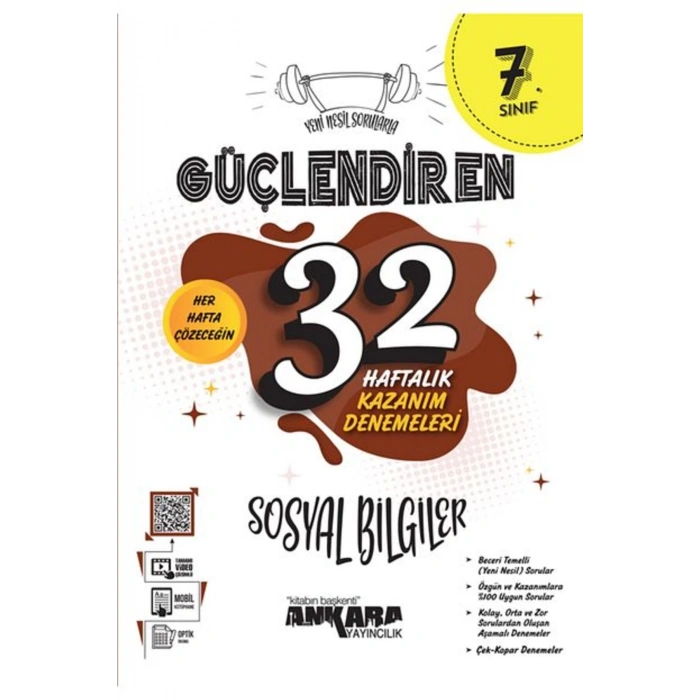 7.sınıf Güçlendiren 32 Haftalık Matematik Türkçe Fen Sosyal Din Haftalık Kazanım Deneme Seti - 5li