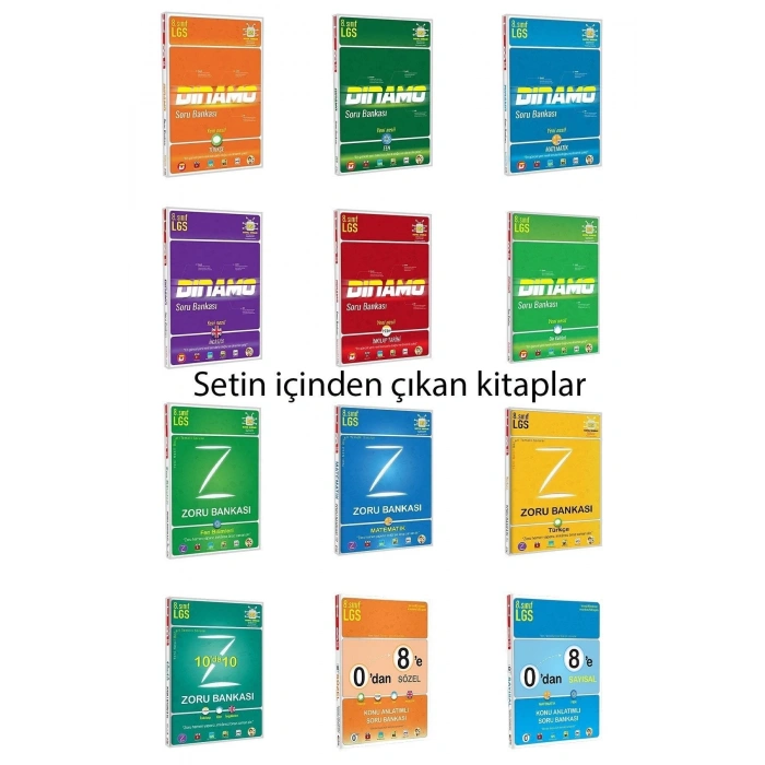 8. Sınıf 0 Dan 8 E Konu Anlatımlı Zoru Dinamo Soru Bankası Full Set 12 Kitap