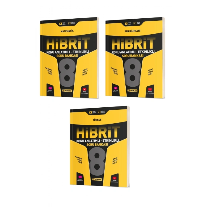 8. Sınıf Hibrit Matematik + Fen Bilimleri + Türkçe Soru Bankası (3 Kitap)