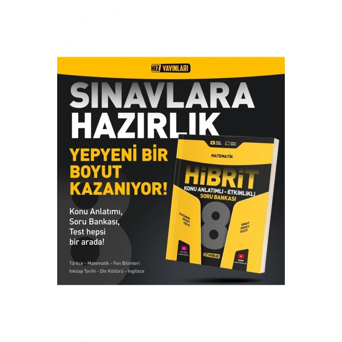 8. Sınıf Hibrit Tüm Dersler Soru Bankası Seti - Türkçe-Matematik-Fen-Din-İngilizce-İnkılap