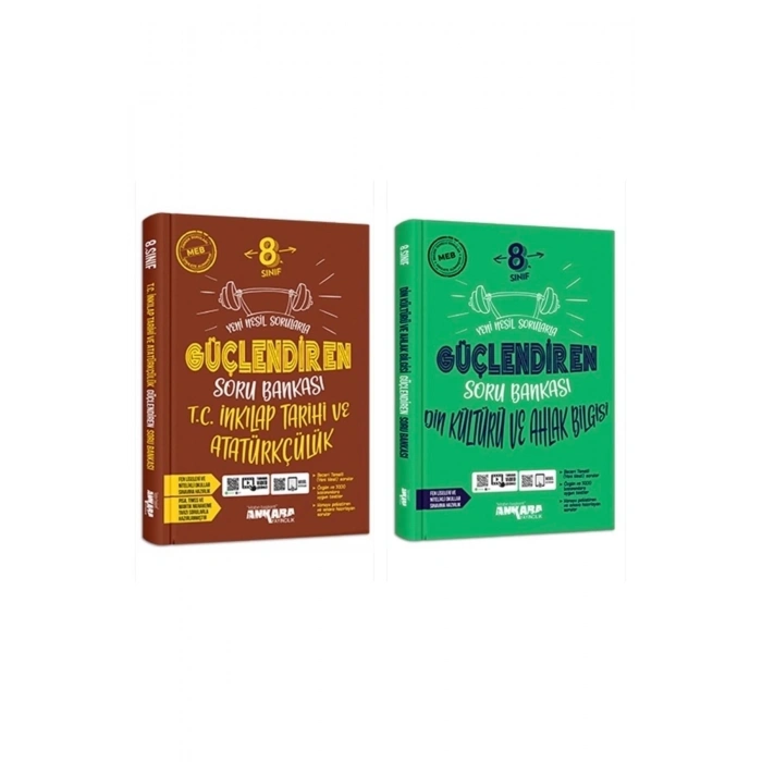 8. Sınıf Inkılap Tarihi Güçlendiren Soru Bankası & 8. Sınıf Din Kültürü Güçlendiren Soru Bankası