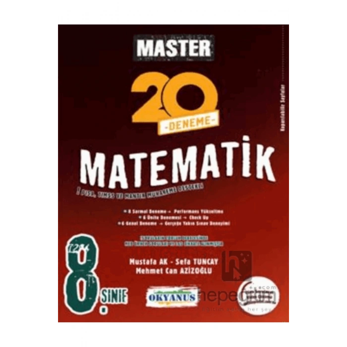 8. Sınıf Master 20 Matematik Denemesi Okyanus Yayınları