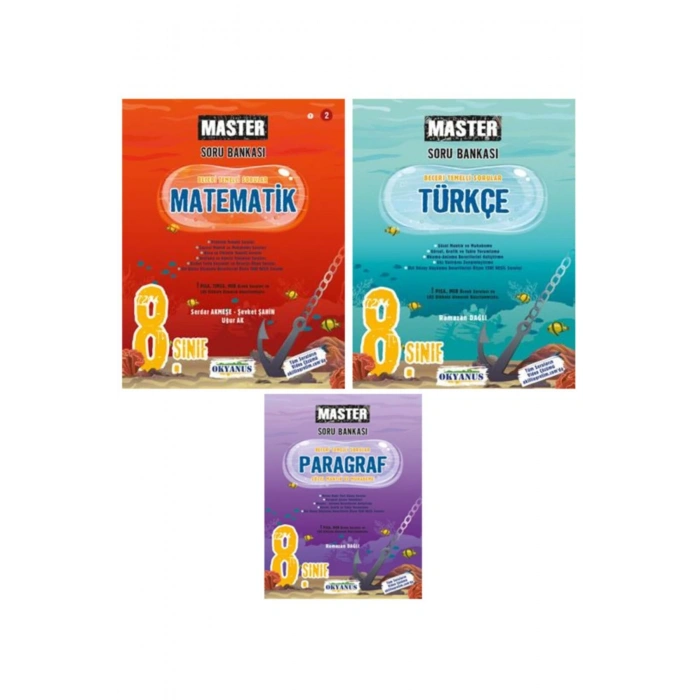 8. Sınıf Master Matematik ve Master Türkçe ve Master Paragraf Soru Bankası