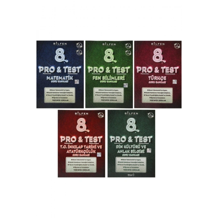 8. Sınıf Pro & Test Yeni Nesil Soru Bankası Seti 5 Kitap