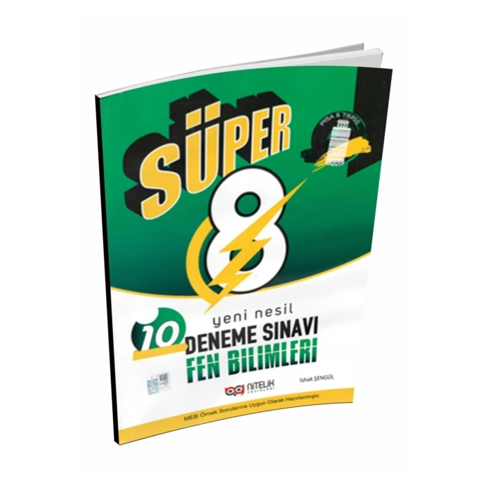 Nitelik 8. Sınıf Süper 8 Matematik Fen Ve Türkçe 10 Deneme Sınavı