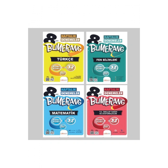 8.Sınıf Bumerang Türkçe Matematik Fen Bilimleri İnkılap Tarihi Deneme Seti Gün&Ay Yayınları