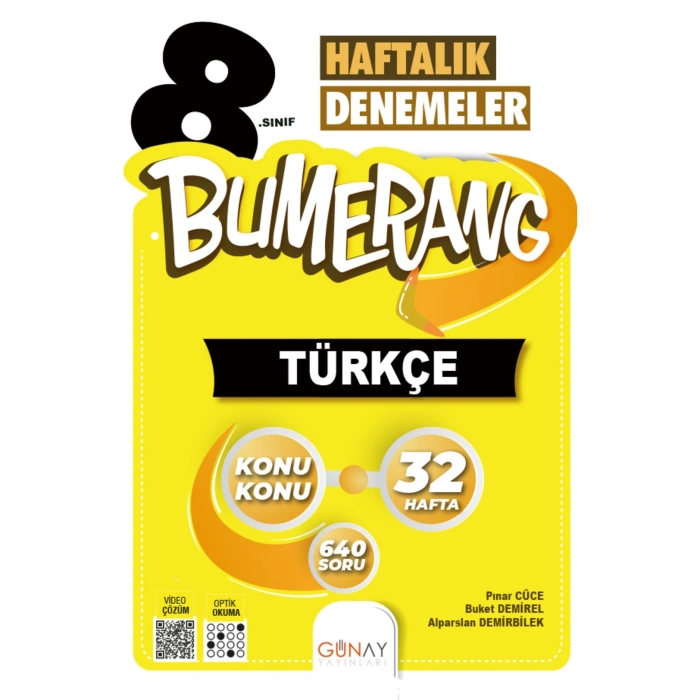 8.Sınıf Bumerang Türkçe Matematik Fen Bilimleri İnkılap Tarihi Deneme Seti Gün&Ay Yayınları