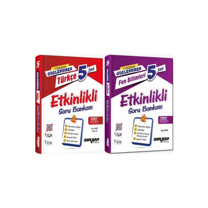 Ankara 2025 5. Sınıf Türkçe + Fen Bilimleri Güçlendiren Etkinlikli Soru Seti 2 Kitap Güncel Müfredat