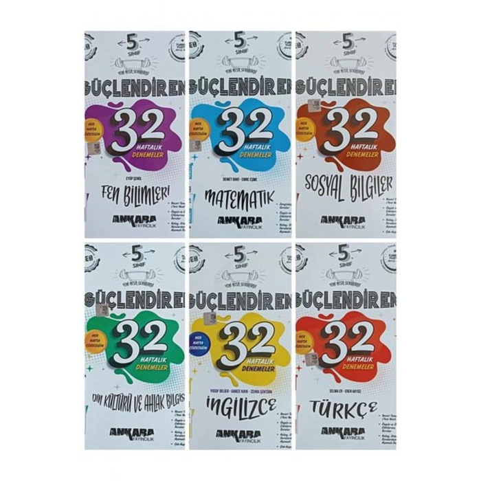 ANKARA YAYINCILIK 5.SINIF GÜÇLENDİREN 32 HAFTALIK DENEME SET 6 KİTAP