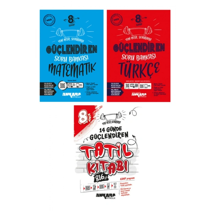 ANKARA YAYINCILIK 8.SINIF 14 GÜNDE TATİL+MATEMATİK SORU B.+TÜRKÇE SORU B.
