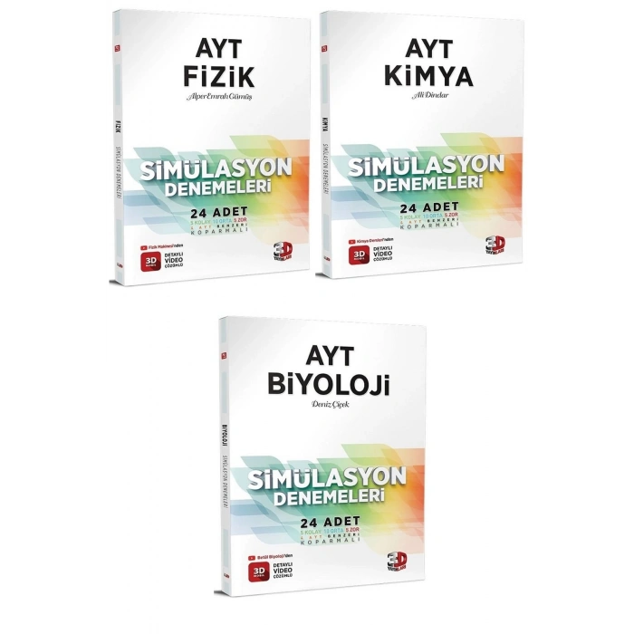 Ayt Fizik Kimya Biyoloji Denemeleri Üçlü Deneme Seti