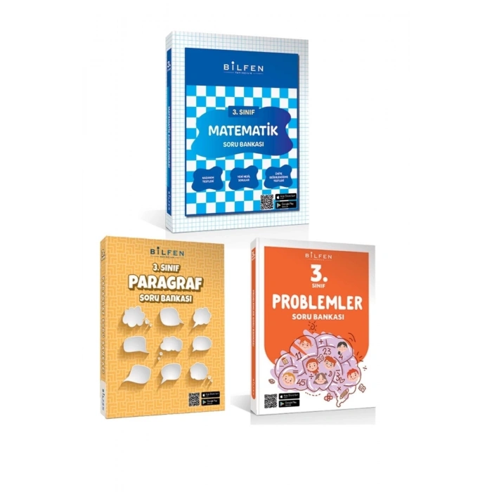Bilfen 3.sınıf Matematik Problemler Paragraf Soru Bankası Seti 2023