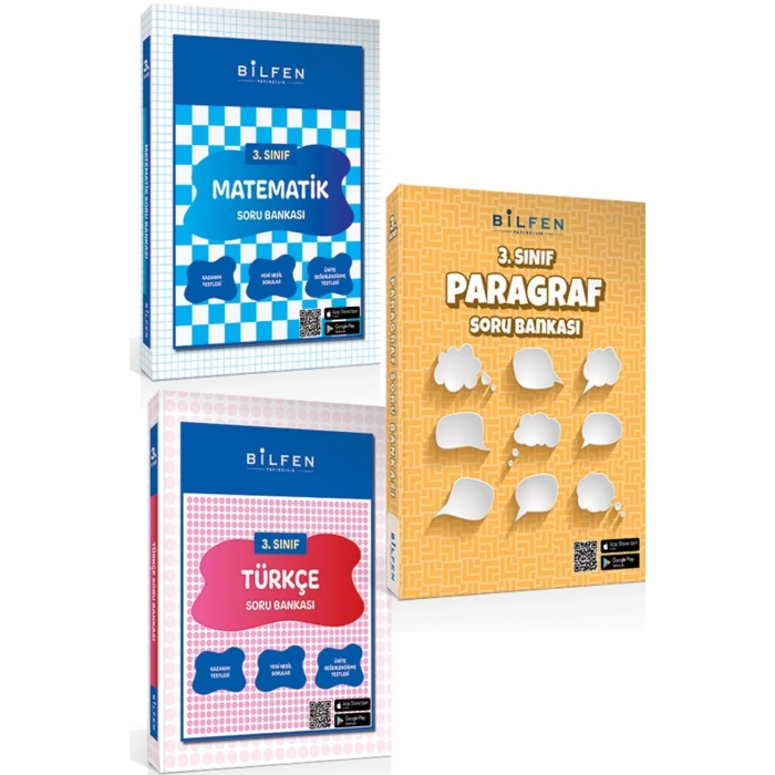 Bilfen 3.sınıf Matematik Türkçe Paragraf Soru Bankası Seti 2023