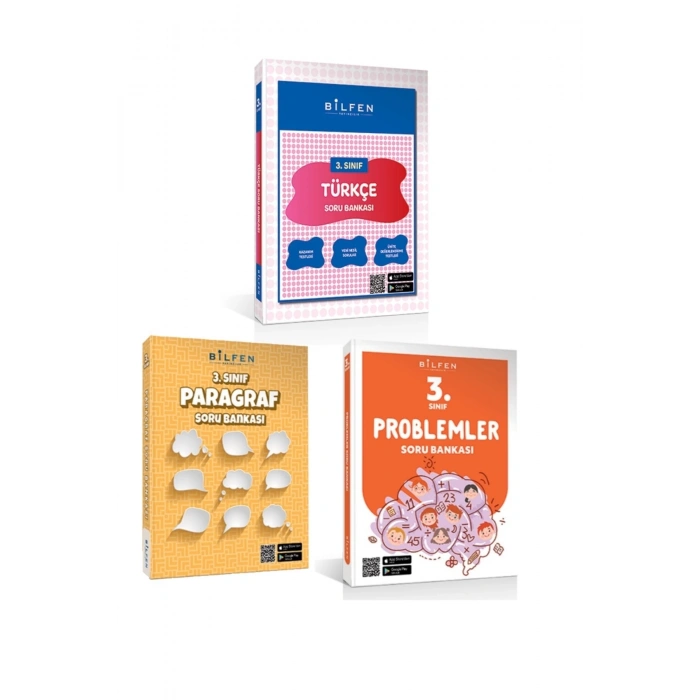 Bilfen 3.sınıf Matematik Türkçe Problemler Paragraf Soru Bankası Seti 2023