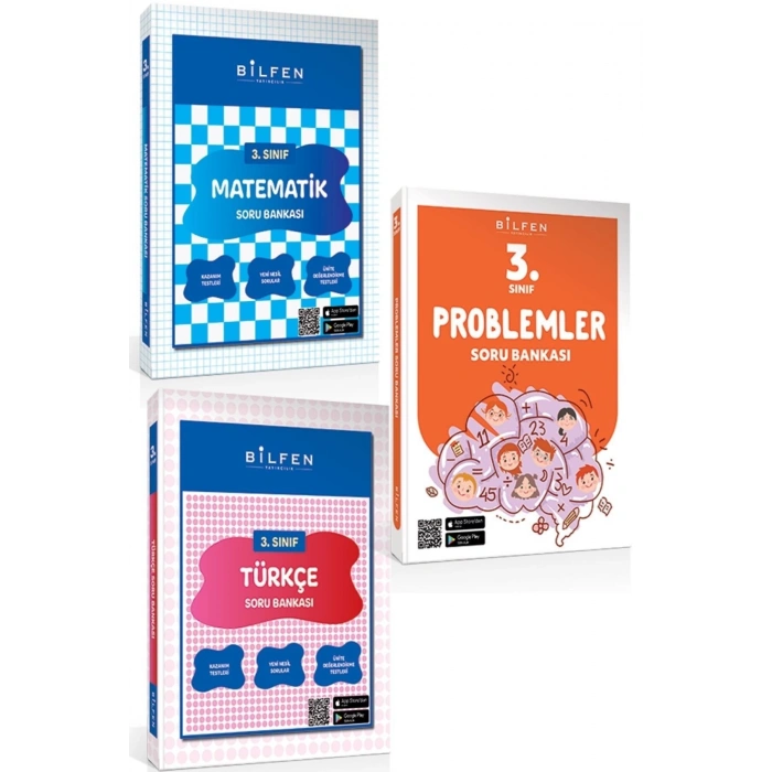 Bilfen 3.sınıf Matematik Türkçe Problemler Soru Bankası Seti 2023