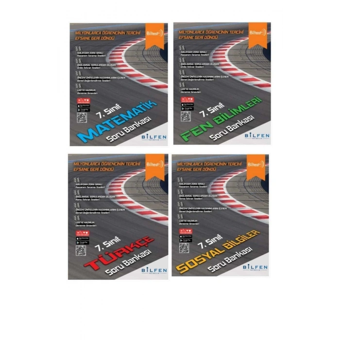Bilfen Biltest 7. Sınıf M-F-S-T Soru Bankası (4 KİTAP) 2023-2024