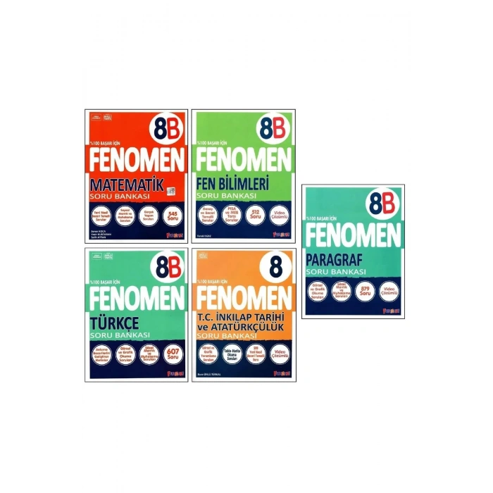 Fenomen 8. Sınıf Lgs Matematik Fen Türkçe Paragraf B Inkılap Soru Bankası Güncel Baskı 2025