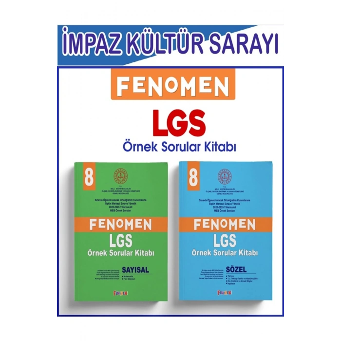 FENOMEN 8.SINIF LGS ÖRNEK SORULAR KITABI SETI - (SAYISAL + SÖZEL) (2 KITAP) 2025