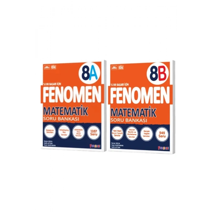 FENOMEN YAYINLARI 8. SINIF Matematik A+B Soru Bankası (2 KİTAP)