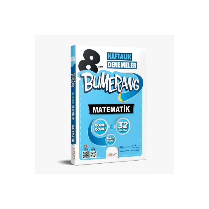 GÜNAY YAYINCILIK 8. SINIF BUMERANG MATEMATİK 32 HAFTALIK DENEMELER (GÜNCEL MÜFREDAT)