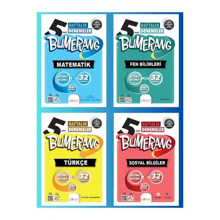 Günay Yayınları 5.sınıf BUMERANG 32 HAFTA DENEME SETİ ( TÜRKÇE-MATEMATİK-FEN-SOSYAL)