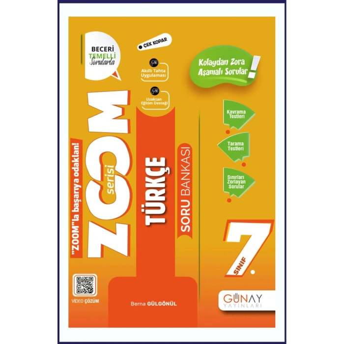 GÜNAY YAYINLARI 7.SINIF ZOOM SERİSİ TÜRKÇE SORU BANKASI