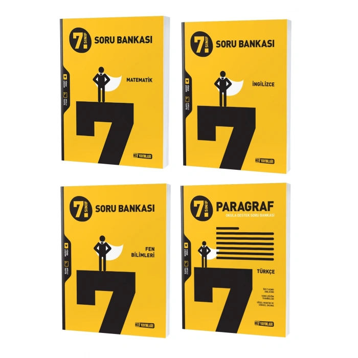 Hız 2024 7. Sınıf Matematik İngilizce Fen Paragraf Soru Seti 4 Kitap
