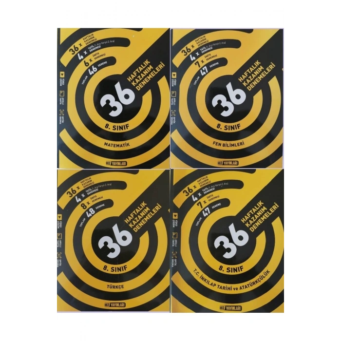 Hız 8.Sınıf LGS 36 Haftalık 4lü Deneme Seti -hzçnt04
