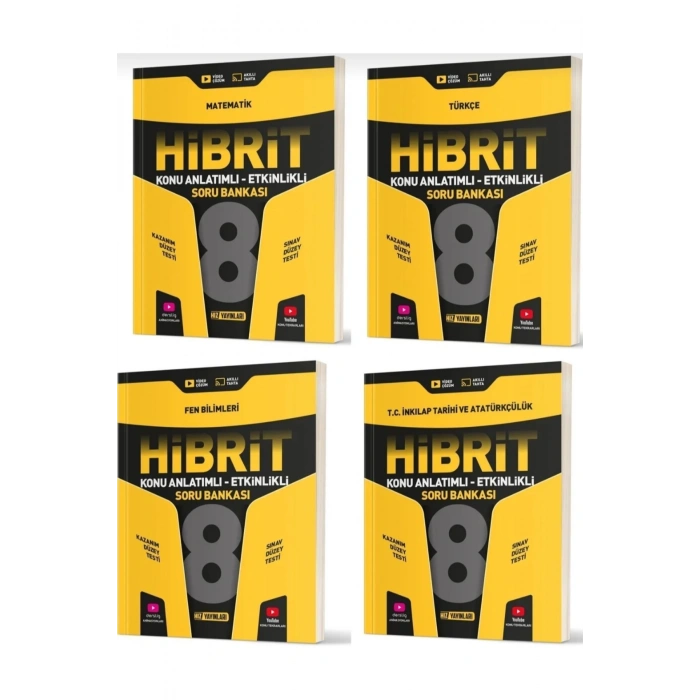 Hız Lgs 8. Sınıf Matematik Fen Türkçe Inkılap Konu Anlatımlı Etkinlikli Hibrit Soru Bankası 4lü Set