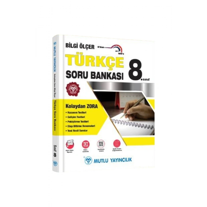 Mutlu Yayınları 8. Sınıf Türkçe Bilgi Ölçer Soru Bankası