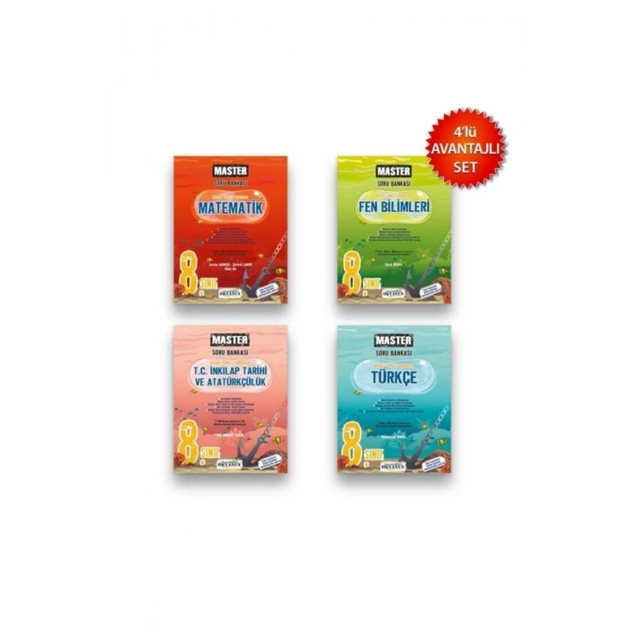 Okyanus Lgs 8. Sınıf Master Türkçe Inkilap Matematik Fen Soru Bankası Seti