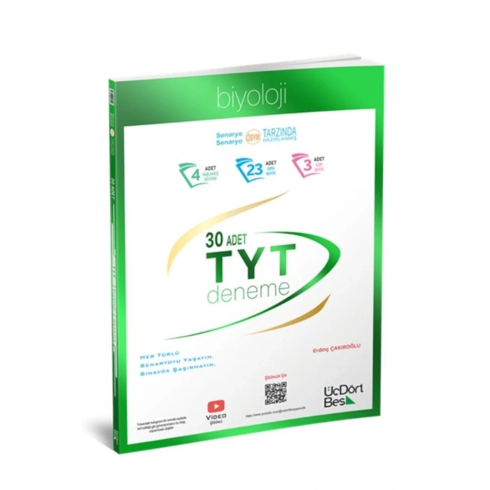 TYT Biyoloji 30’lu Deneme Soru Bankası 345 (kitapdükkanıma Özel Güncel Baskı)
