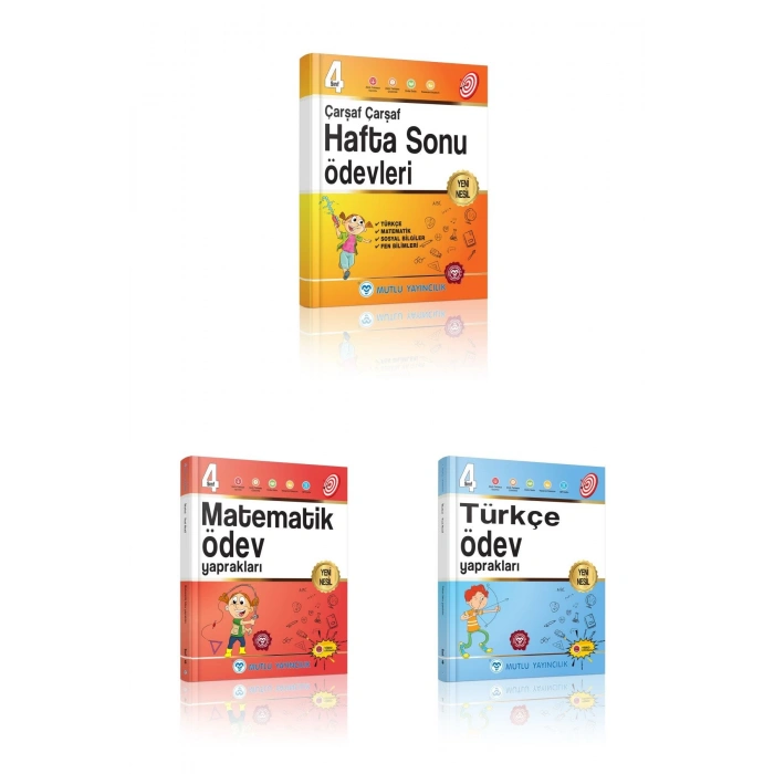 Yeni Nesil Çarşaf Çarşaf Hafta Sonu Ödevleri+ Matematik+fen Bilimleri Ödev Yaprakları 4.sınıf Seti