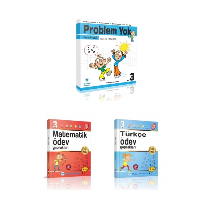 Yeni Nesil Problem Yok 3.sınıf+yeni Nesil Matematik +yeni Nesil Türkçe Ödev Yaprakları 3.sınıf Seti