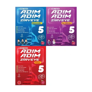 5.Sınıf Adım Adım Zirveye Matematik+Fen Bilimleri+Türkçe Soru Bankası (3 Kitap)