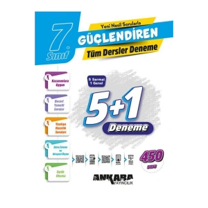 7.Sınıf Ankara Güçlendiren 5+1 Tüm Dersler Deneme / 5 Sarmal 1 Genel Deneme / 450 Soru
