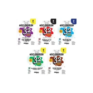 7.sınıf Güçlendiren 32 Haftalık Matematik Türkçe Fen Sosyal Din Haftalık Kazanım Deneme Seti - 5li