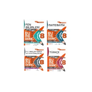 8. Sınıf Bumerang Serisi Fen + İnkılap +Matematik + Türkçe Konu Anlatımlı ve Etkinlikli Soru Bankası