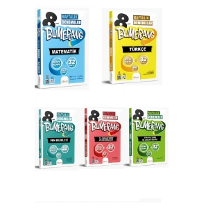 8. Sınıf Türkçe + Matematik + Fen + İnkılap + Din 32 Haftalık Bumerang Deneme Seti