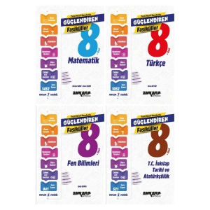 Ankara 2025 8. Sınıf Lgs Matematik + Türkçe + Fen + İnkılap Güçlendiren Fasikül Seti 4 Kitap