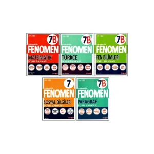 Fenomen 7. Sınıf Matematik(B)+Türkçe(B)+Fen(B)+Sosyal+Paragraf(B) Soru Bankası 5 Kitap