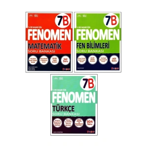 Fenomen 7. Sınıf Matematik (B)+Türkçe (B)+Fen Bilimleri (B) Kitabı 3 Kitap