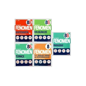 Fenomen 8. Sınıf Lgs Matematik Fen Türkçe Paragraf B Inkılap Soru Bankası Güncel Baskı 2025