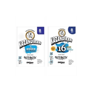 Kazandıran 8.sınıf 1.dönem Matematik Soru Bankası & 16 Haftalık Matematik Kazanım Denemeleri 2li Set