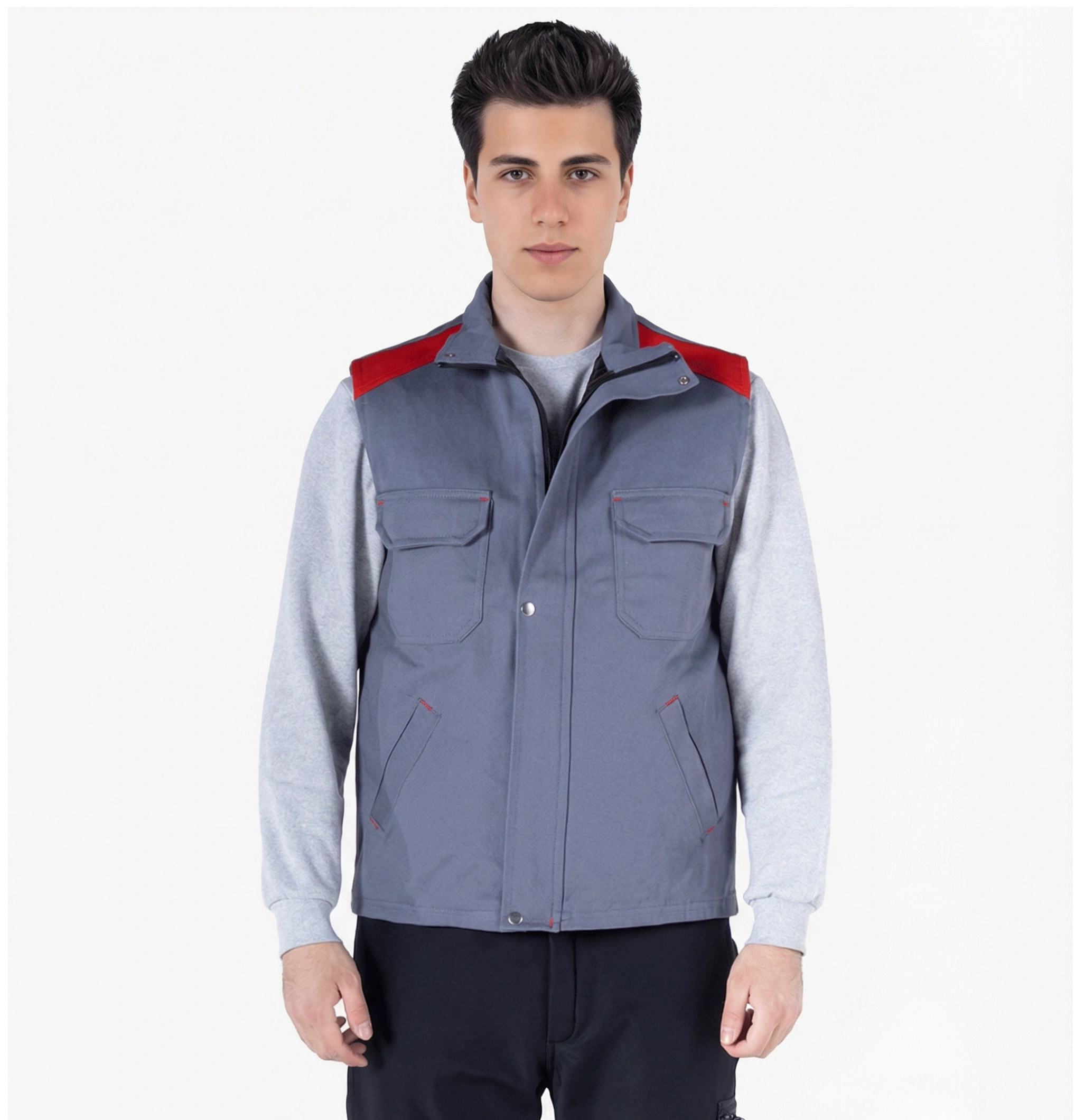 Dik Yakalı Kapitoneli Yelek